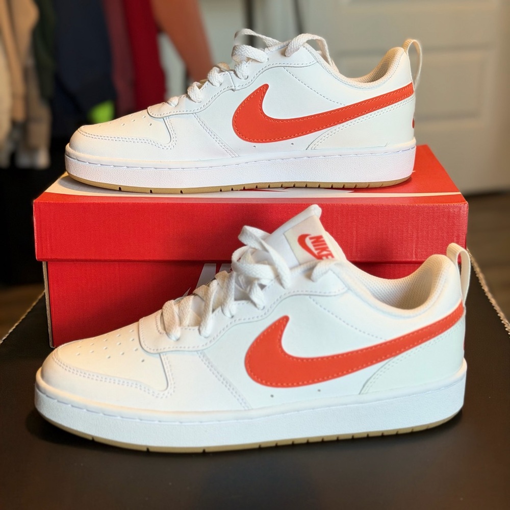 Nike Court Borough Low 2 Gs Sneakers Orange and White
